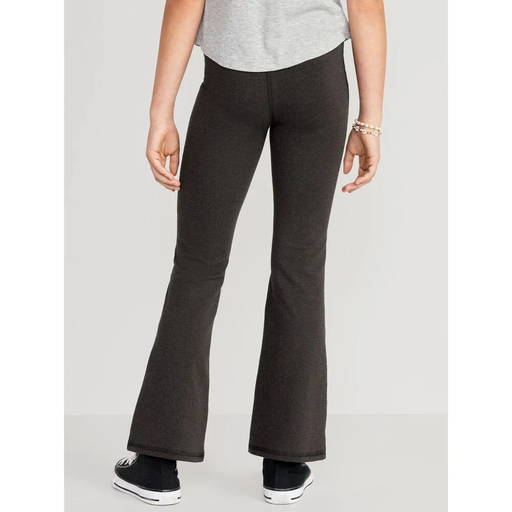 Old Navy Girls Large Flared Leggings Charcoal PowerChill Crossover